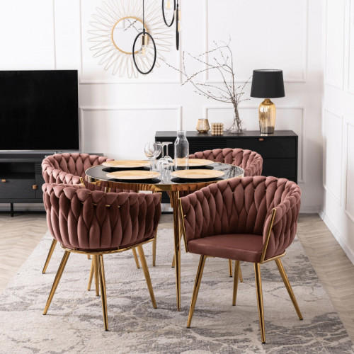 Кресло MEBEL ELITE CAPI розовый велюр