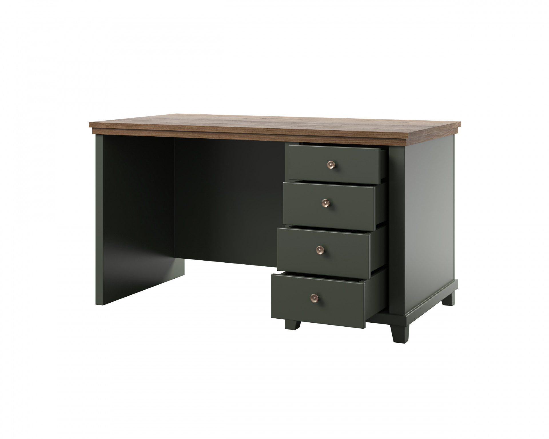 Письменный стол с 4 ящиками Helvetia EVORA 24ZRJU03 (зеленый/дуб Лефкас)