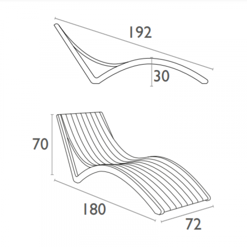 Шезлонг из полипропилена Siesta Slim (серый)