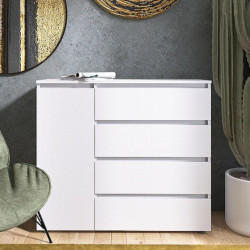 Комод без ручек EVR- Лайт КЛ-3 белый(нимфея альба)