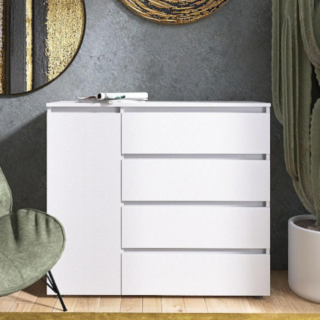 Комод без ручек EVR- Лайт КЛ-3 белый(нимфея альба)