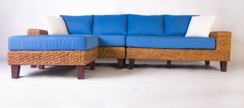 Модульный диван с пуфом CRU- Фйорд дерево / водный гиацинт