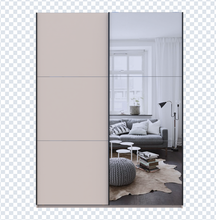 Шкаф - купе DRS- G-Caiser (180х60х240 см) 1 ДСП/1 Зеркало 3 части двери Кашемир/ кашемир