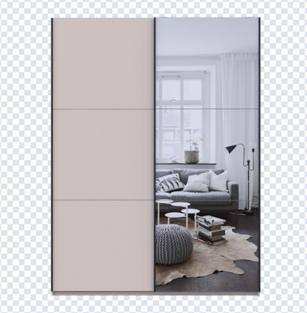 Шкаф - купе DRS- G-Caiser (180х60х240 см) 1 ДСП/1 Зеркало 3 части двери Кашемир/ кашемир