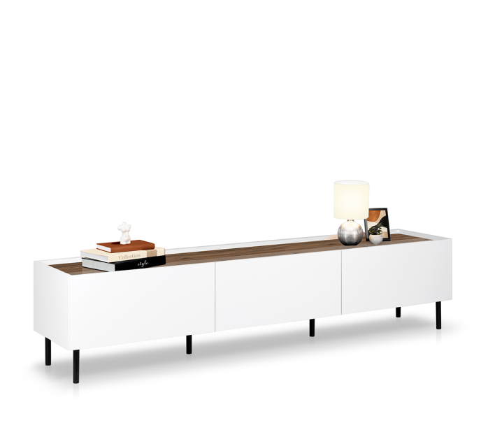 Тумба ТВ MRK- Нео 2,0 м Глянец дуб Ливорно/ супермат Белый