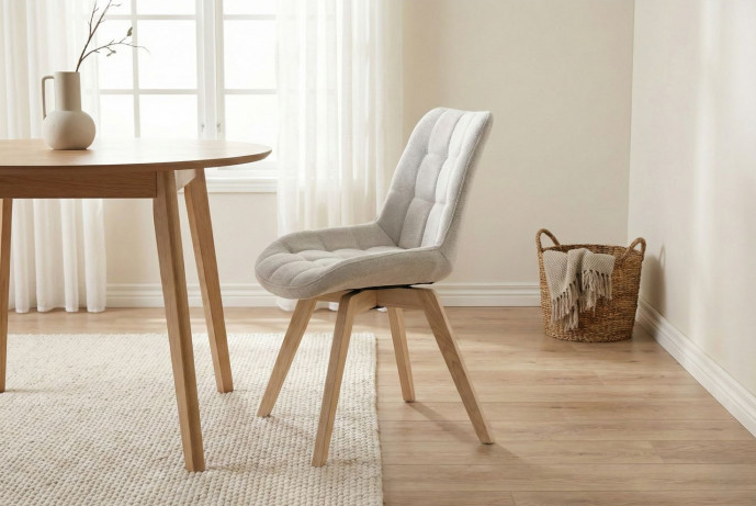 Стул INI- LENY каркас дерево/ беж, серый