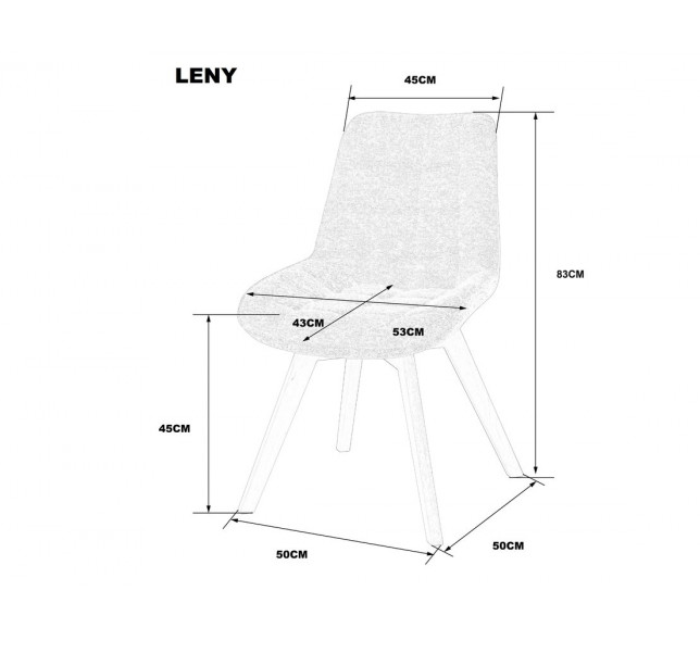 Стул INI- LENY каркас дерево/ беж, серый