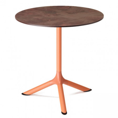 Стол из HPL пластика VLL- SCAB Tripé D60 Folding 5002 H73 (терракотовый/коричневый)