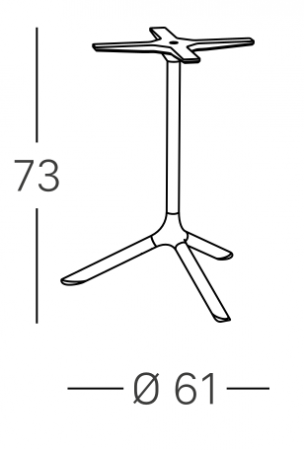 Стол из HPL пластика VLL- SCAB Tripé D60 Folding 5002 H73 (терракотовый/коричневый)
