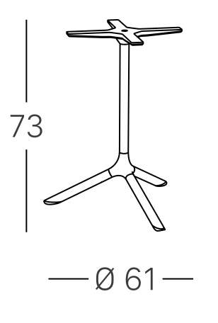 Стол обеденный VLL- SCAB Tripé D60 Folding 5002 H73 (терракотовый/коричневый)