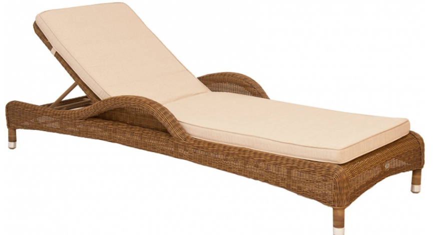 Шезлонг из техноротанга Alexander Rose TEA- SAN MARINO ADJUSTABLE SUNBED (W/CUSHION) 