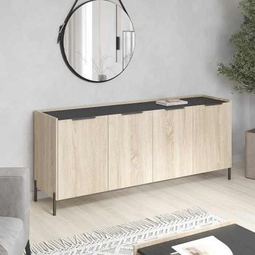 Комод на ножках 80х190х45 см KOD- КМ-Ларго (морское дерево карбон)