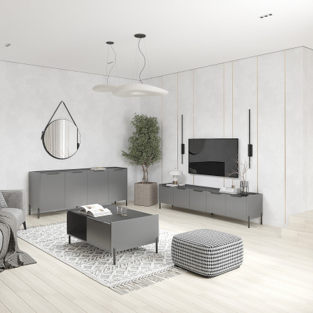 Комод на ножках 80х190х45 см KOD- КМ-Ларго (морское дерево карбон)