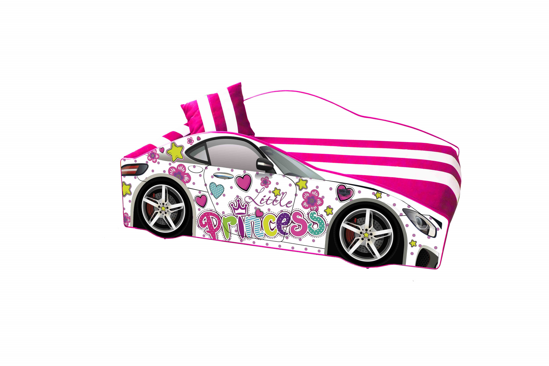 Кровать машина VRN- ELIT Princess E-7 (белый)