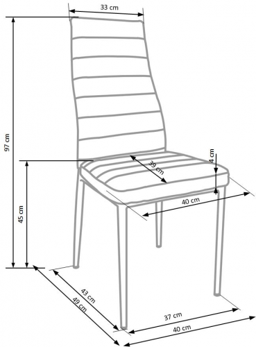 Стул обеденный мягкий PL- Halmar K-354