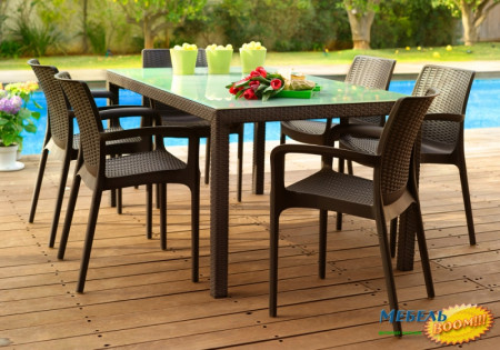 Стул пластиковый ECO- Keter Bali (коричневый, бежевый)