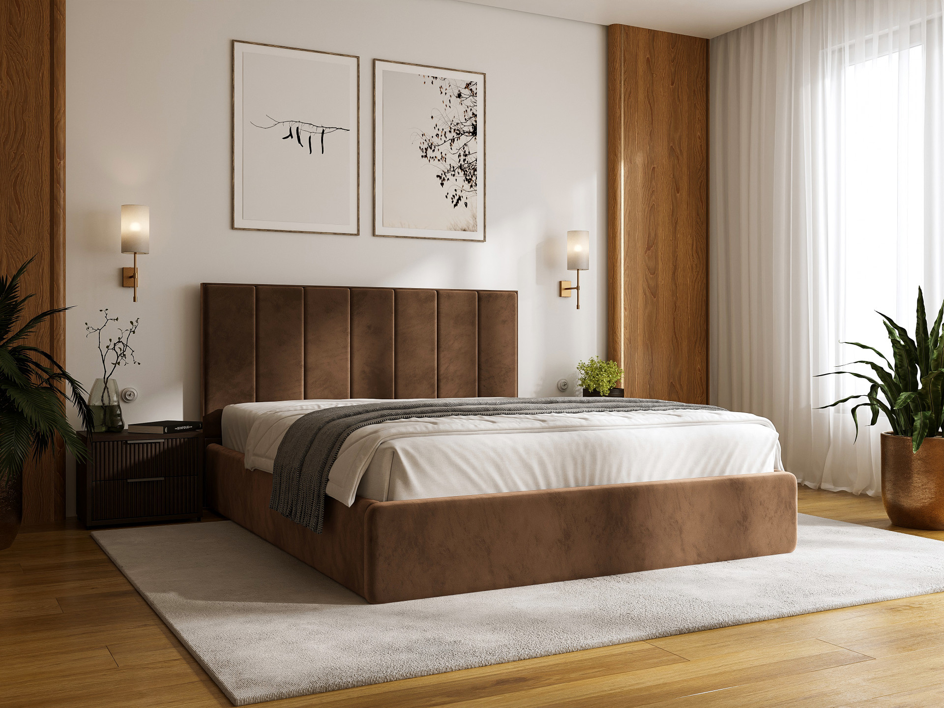Кровать мягкая с подъемным механизмом RBV- Рафаэль Люкс