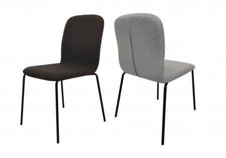 Стул INI- NAVY глиняный серый, светло- серый тк./черный каркас