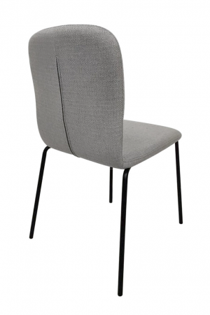 Стул INI- NAVY глиняный серый, светло- серый тк./черный каркас
