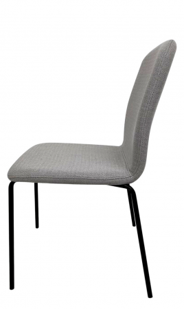 Стул INI- NAVY глиняный серый, светло- серый тк./черный каркас