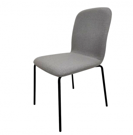Стул INI- NAVY глиняный серый, светло- серый тк./черный каркас