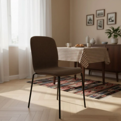 Стул INI- NAVY глиняный серый, светло- серый тк./черный каркас