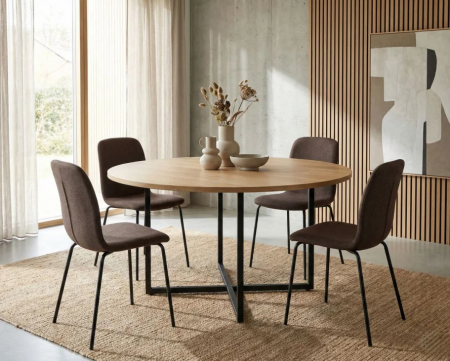 Стул INI- NAVY глиняный серый, светло- серый тк./черный каркас