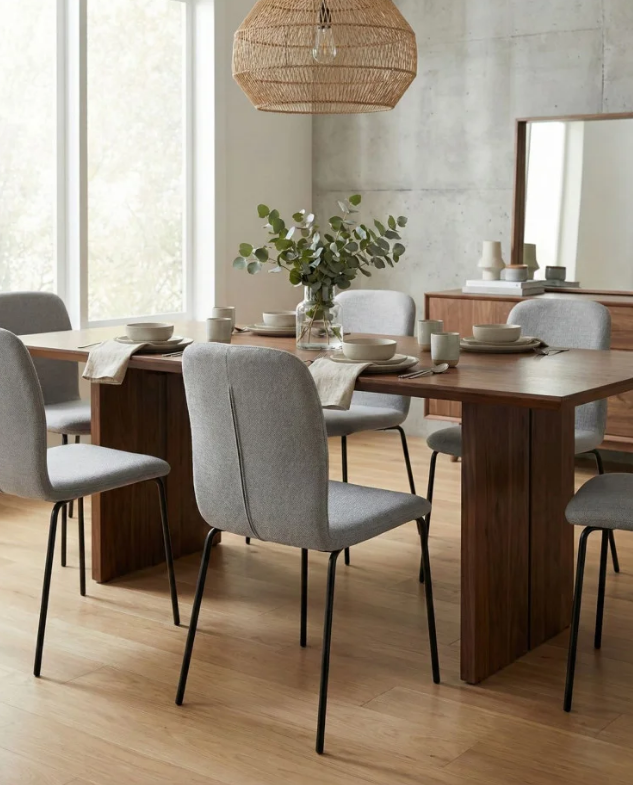 Стул INI- NAVY глиняный серый, светло- серый тк./черный каркас