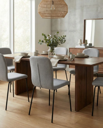 Стул INI- NAVY глиняный серый, светло- серый тк./черный каркас