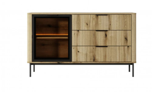 Комод с подсветкой Perfect Home Уилсон / Wilson 1-дверный с 3 ящиками 1D3S/138 Дуб эвок