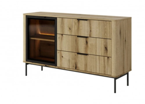 Комод с подсветкой Perfect Home Уилсон / Wilson 1-дверный с 3 ящиками 1D3S/138 Дуб эвок