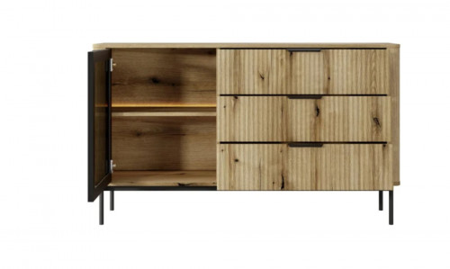 Комод с подсветкой Perfect Home Уилсон / Wilson 1-дверный с 3 ящиками 1D3S/138 Дуб эвок