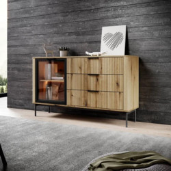 Комод с подсветкой Perfect Home Уилсон / Wilson 1-дверный с 3 ящиками 1D3S/138 Дуб эвок