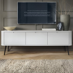 Тумба под телевизор Perfect Home Зова/Zova 3-дверная с черными ножками RTV168 Белый