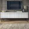 Тумба под телевизор Perfect Home Зова/Zova 3-дверная с черными ножками RTV168 Белый