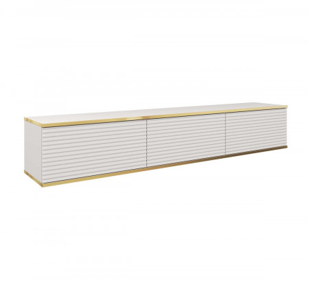 Тумба под ТВ навесная Perfect Home Оро / Oro RTV175 MDF 3-дверная Белый