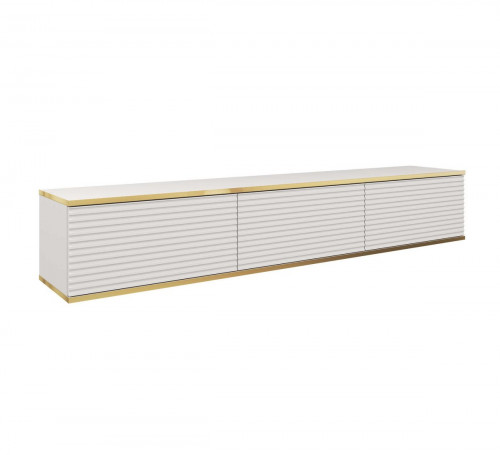 Тумба под ТВ навесная Perfect Home Оро / Oro RTV175 MDF 3-дверная Белый
