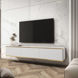Тумба под ТВ навесная Perfect Home Оро / Oro RTV175 MDF 3-дверная Белый