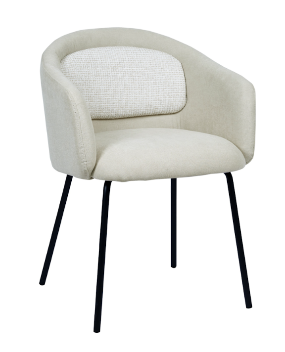 Стул обеденный VTR- М-242 кокосовое молоко + черный  