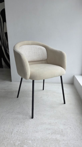 Стул обеденный VTR- М-242 кокосовое молоко + черный  