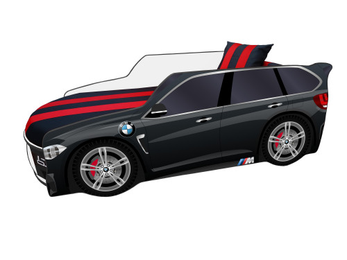 Кровать детская VRN- BMW Premium P002 (синий, черный)