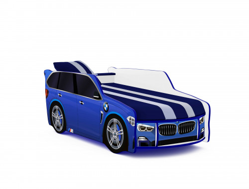 Кровать детская VRN- BMW Premium P002 (синий, черный)
