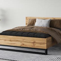 Кровать двуспальная Helvetia HALLE S (дуб Вотан/черный)