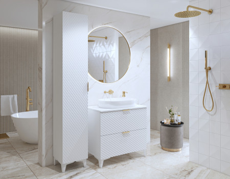 Туалетный столик настенный с 2 ящиками для ванной Helvetia LAURA 3097NM48 (белый)