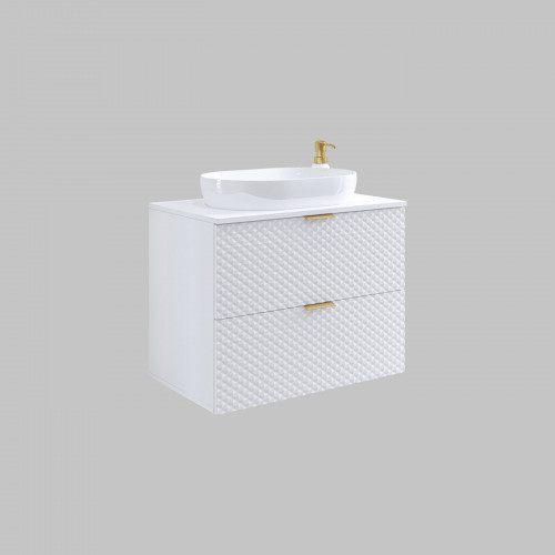 Туалетный столик настенный с 2 ящиками для ванной Helvetia LAURA 3097NM48 (белый)