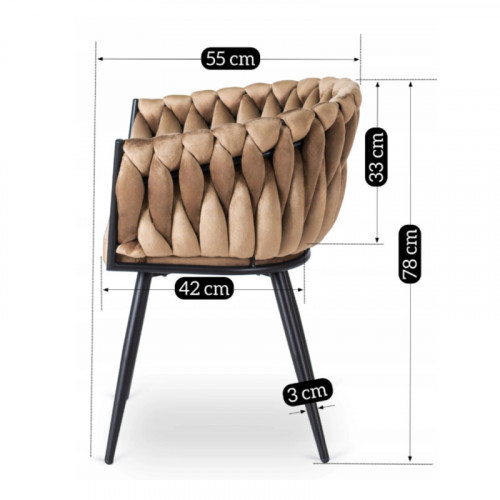 Кресло MEBEL ELITE ELENA бежевый велюр  