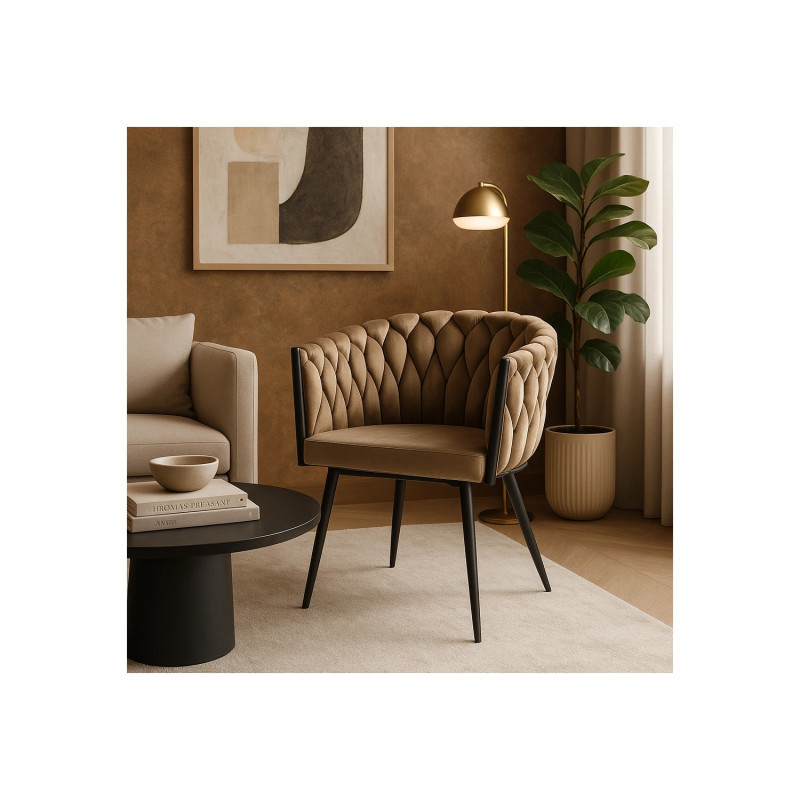 Кресло MEBEL ELITE ELENA бежевый велюр  