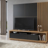Тумба под телевизор в гостиную Helvetia CELINE 24N2LR40 (дуб вотан/черный матовый)