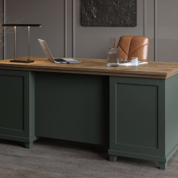 Письменный стол на 1 дверь и 4 ящика Helvetia EVORA 24ZRJU07 (зеленый/дуб Лефкас)