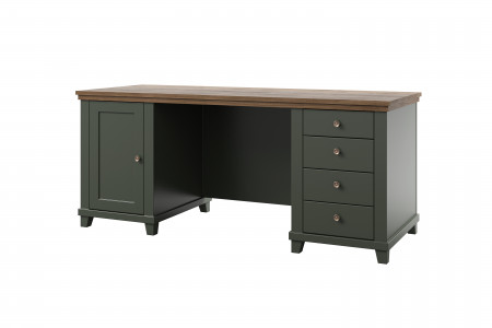 Письменный стол на 1 дверь и 4 ящика Helvetia EVORA 24ZRJU07 (зеленый/дуб Лефкас)